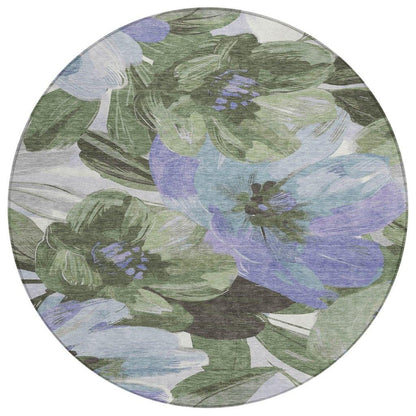 Spindleya Green Washable Indoor - Outdoor Rug - LOOMLAN - LOOMLAN Rugs - Outdoor Rugs