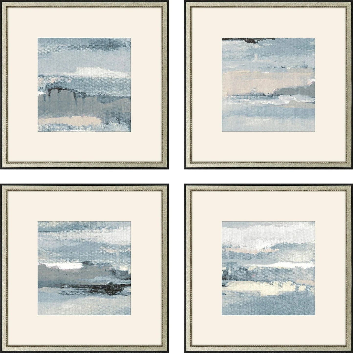 Splendid Blues Wood Framed Wall Art 4PC