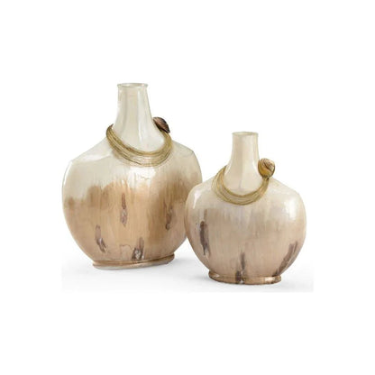 Splendour Glass Made White Vase (Set of 2) - LOOMLAN - Wildwood - Vases & Jars