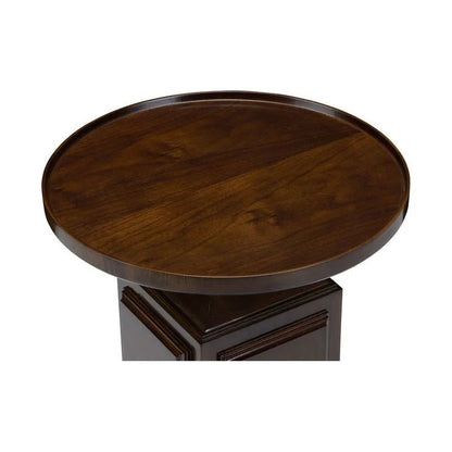 Spot On Dark Brown Wooden Round Side Table - LOOMLAN - Wildwood - Side Tables