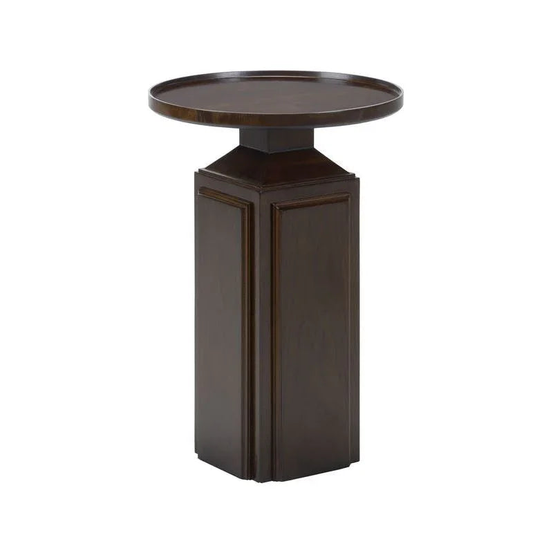 Spot On Dark Brown Wooden Round Side Table - LOOMLAN - Wildwood - Side Tables