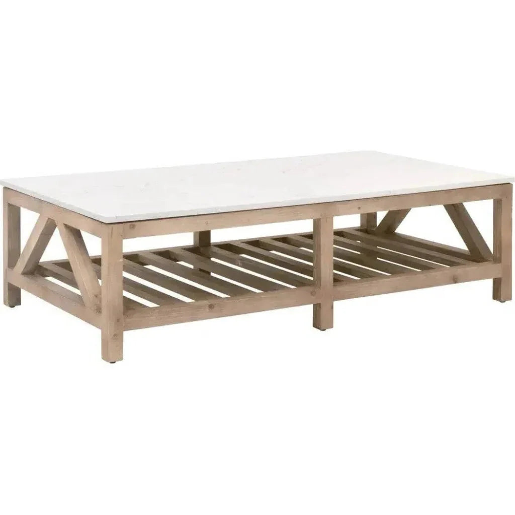 Spruce Coffee Table Reclaimed Pine White Quartz - LOOMLAN - Essentials For Living - Coffee Tables
