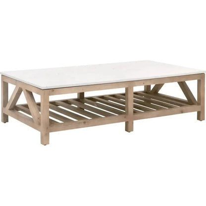 Spruce Coffee Table Reclaimed Pine White Quartz - LOOMLAN - Essentials For Living - Coffee Tables