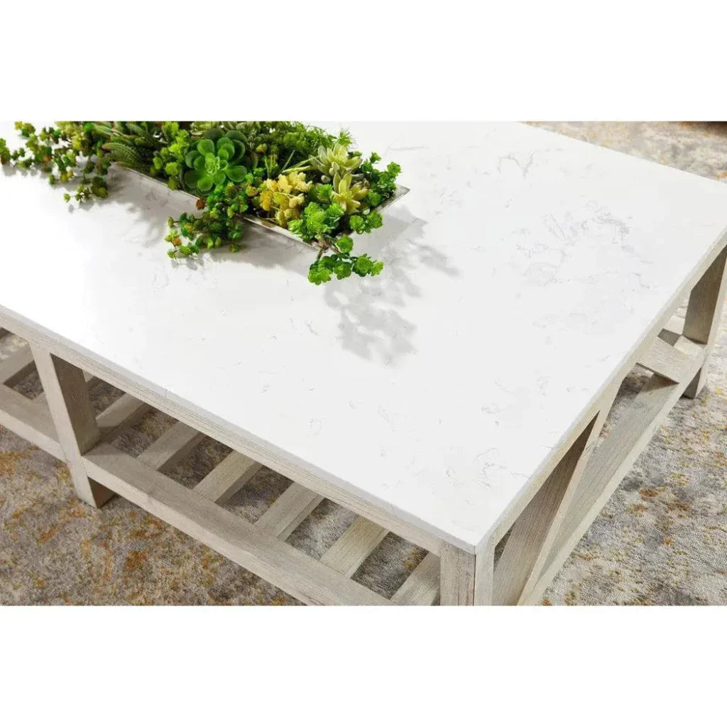 Spruce Coffee Table Reclaimed Pine White Quartz - LOOMLAN - Essentials For Living - Coffee Tables