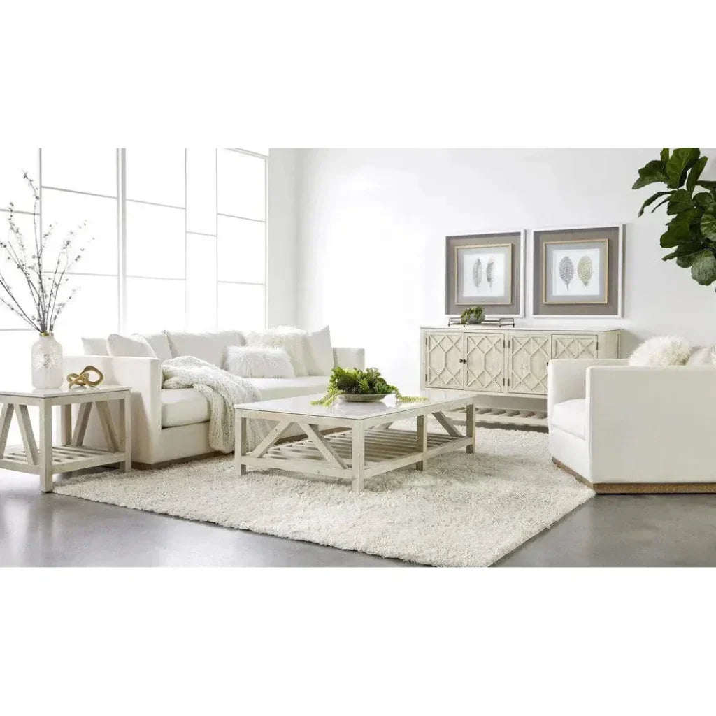 Spruce End Table Reclaimed Pine White Quartz - LOOMLAN - Essentials For Living - Side Tables