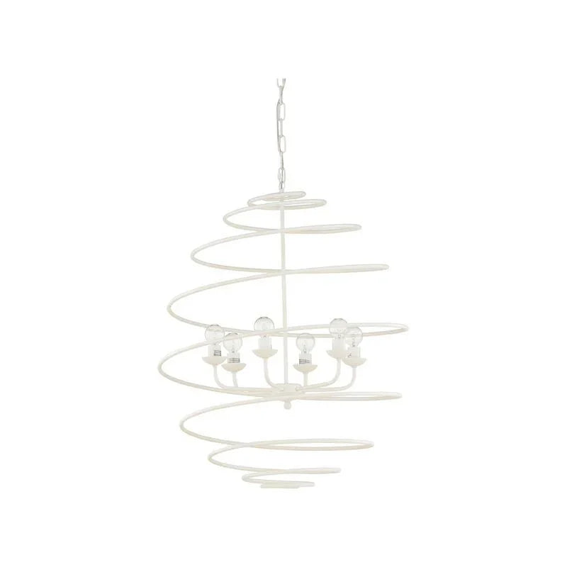 Spyral White Italian Craftsmanship Chandelier - LOOMLAN - Chelsea House - Chandeliers