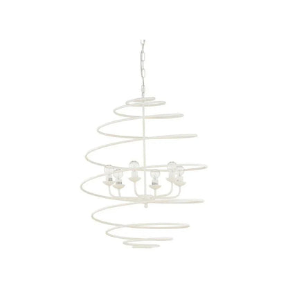 Spyral White Italian Craftsmanship Chandelier - LOOMLAN - Chelsea House - Chandeliers