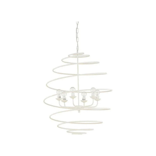 Spyral White Italian Craftsmanship Chandelier - LOOMLAN - Chelsea House - Chandeliers