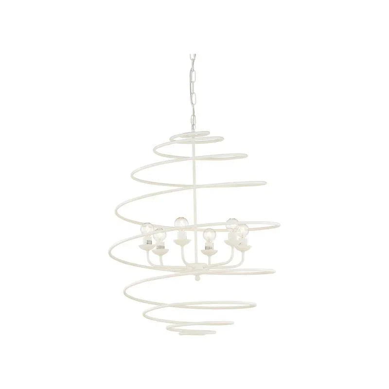 Spyral White Italian Craftsmanship Chandelier - LOOMLAN - Chelsea House - Chandeliers