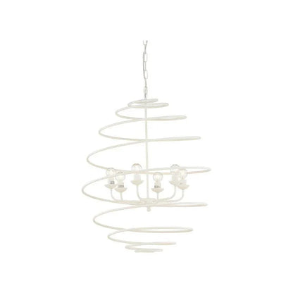 Spyral White Italian Craftsmanship Chandelier - LOOMLAN - Chelsea House - Chandeliers