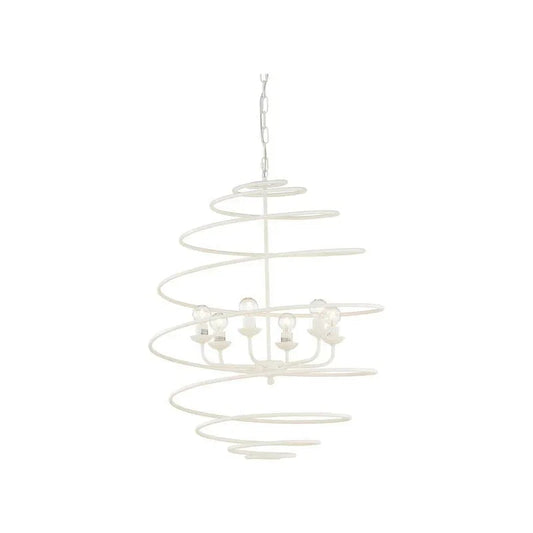 Spyral White Italian Craftsmanship Chandelier - LOOMLAN - Chelsea House - Chandeliers