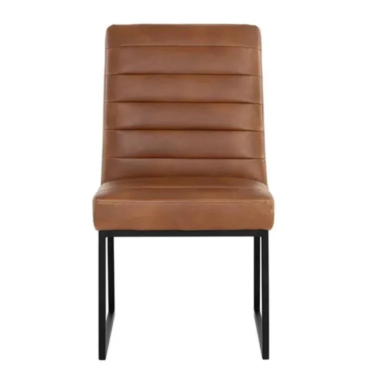 Spyros Leather Armless Dining Chair 2PC - LOOMLAN - SUNPAN - Dining Chairs