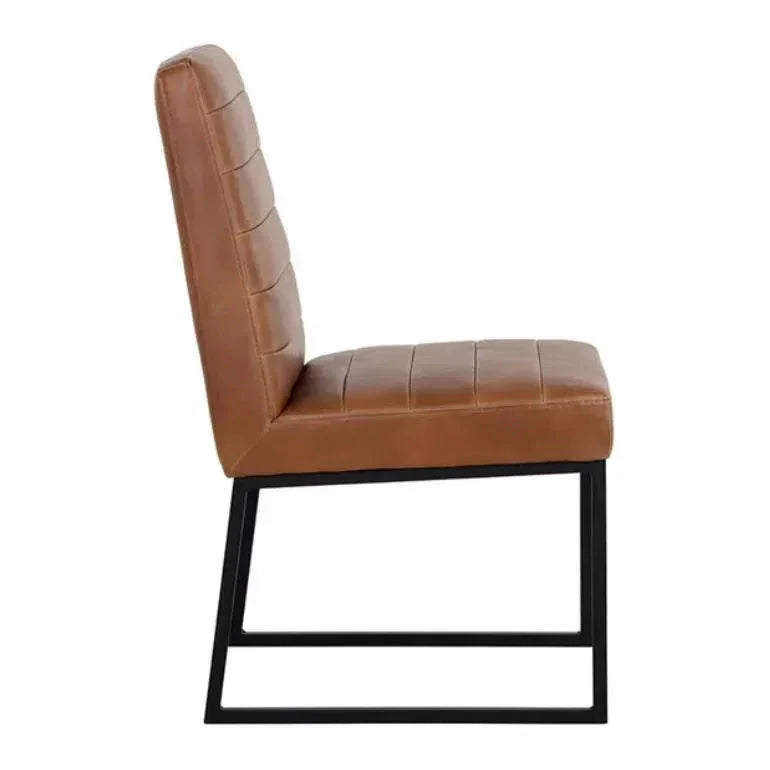 Spyros Leather Armless Dining Chair 2PC - LOOMLAN - SUNPAN - Dining Chairs