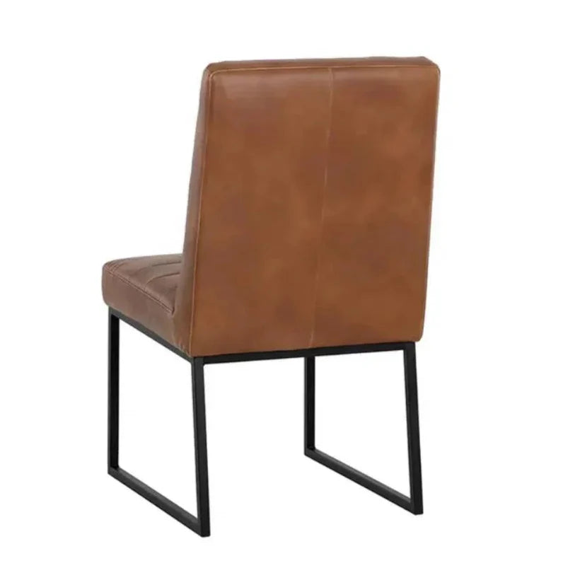 Spyros Leather Armless Dining Chair 2PC - LOOMLAN - SUNPAN - Dining Chairs