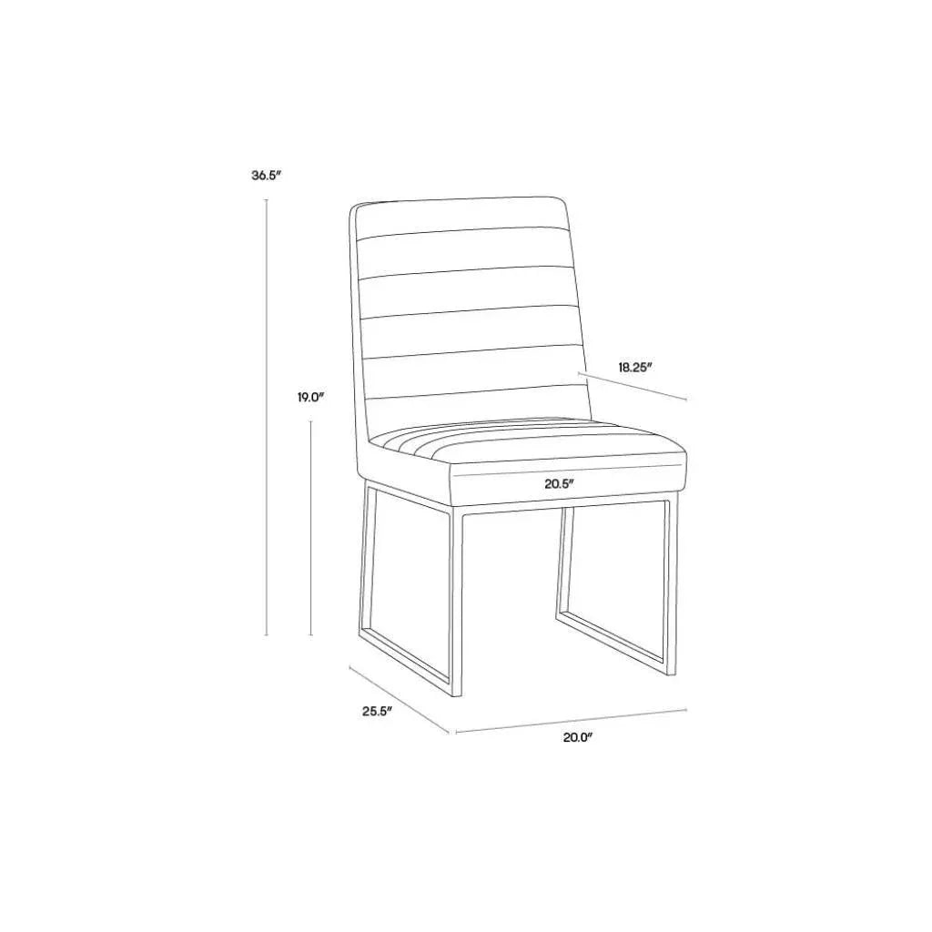 Spyros Leather Armless Dining Chair 2PC - LOOMLAN - SUNPAN - Dining Chairs
