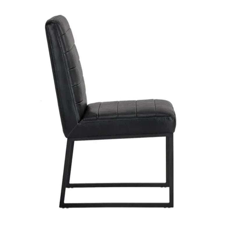 Spyros Leather Armless Dining Chair 2PC - LOOMLAN - SUNPAN - Dining Chairs