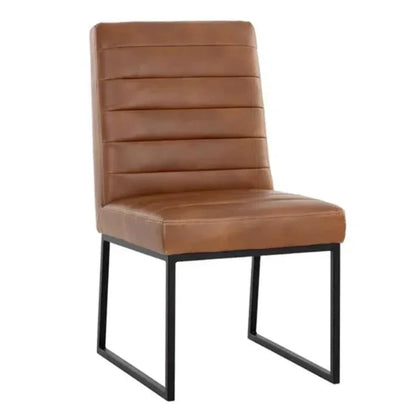 Spyros Leather Armless Dining Chair 2PC - LOOMLAN - SUNPAN - Dining Chairs