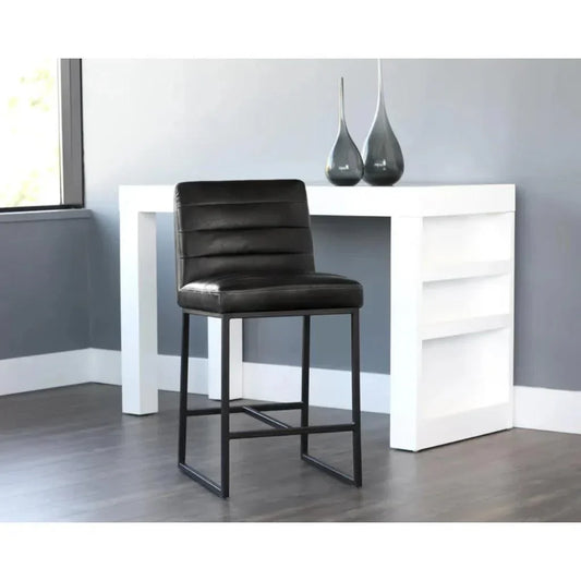 Spyros Leather Counter Stool - LOOMLAN - SUNPAN - Counter Stools