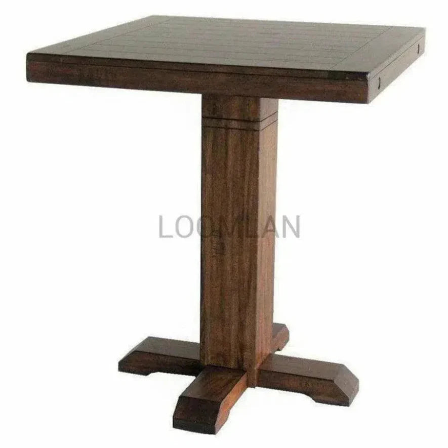 Square Adjustable Height Brown Pub Table - LOOMLAN - Sunny D - Bar Tables
