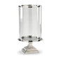 Square Base Hurricane Silver Candleholder - LOOMLAN - Wildwood - Candle Holders