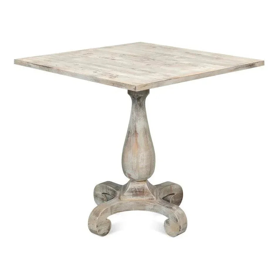Square Bistro Table Grey Oak-Dining Tables-Sarreid-LOOMLAN