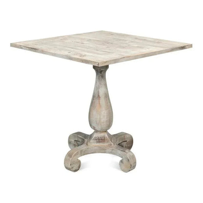 Square Bistro Table Grey Oak-Dining Tables-Sarreid-LOOMLAN