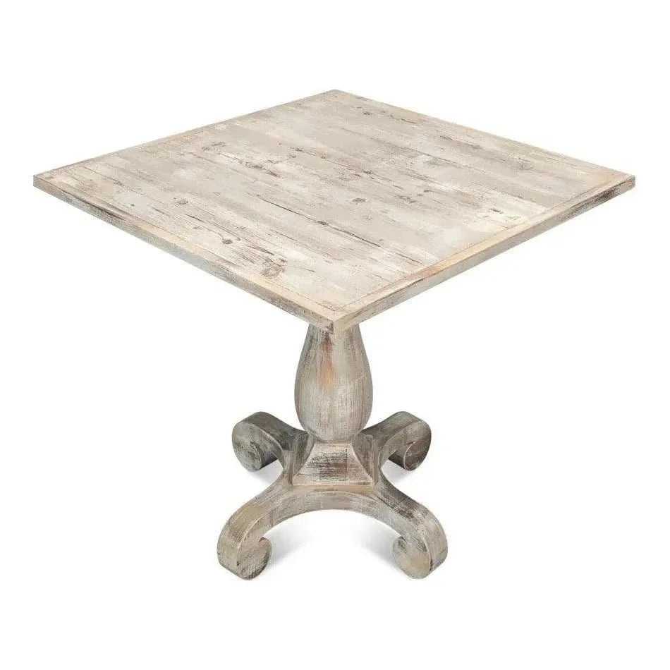 Square Bistro Table Grey Oak-Dining Tables-Sarreid-LOOMLAN