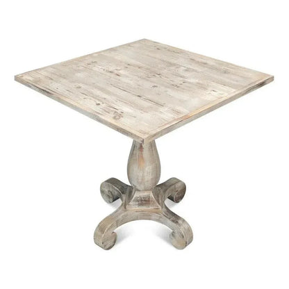 Square Bistro Table Grey Oak-Dining Tables-Sarreid-LOOMLAN