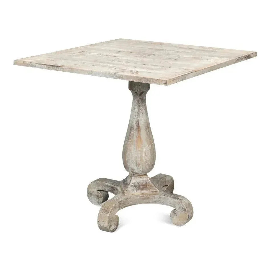 Square Bistro Table Grey Oak-Dining Tables-Sarreid-LOOMLAN