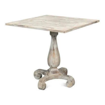 Square Bistro Table Grey Oak-Dining Tables-Sarreid-LOOMLAN