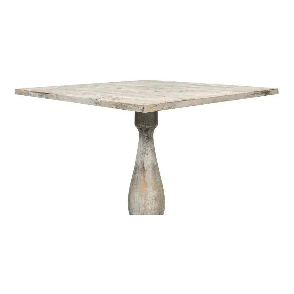 Square Bistro Table Grey Oak-Dining Tables-Sarreid-LOOMLAN