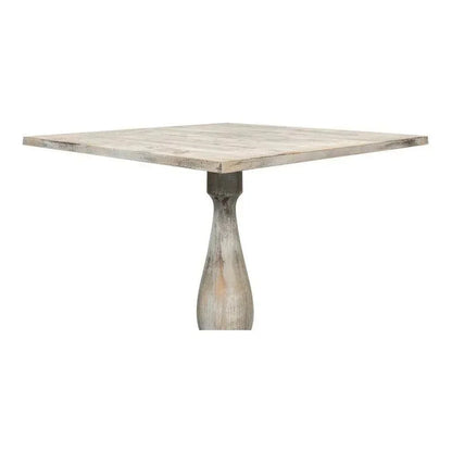 Square Bistro Table Grey Oak-Dining Tables-Sarreid-LOOMLAN