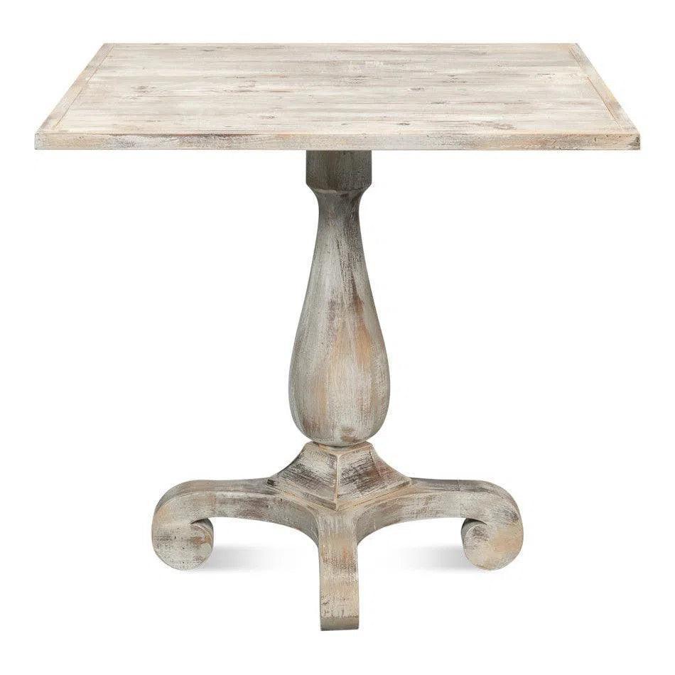 Square Bistro Table Grey Oak-Dining Tables-Sarreid-LOOMLAN