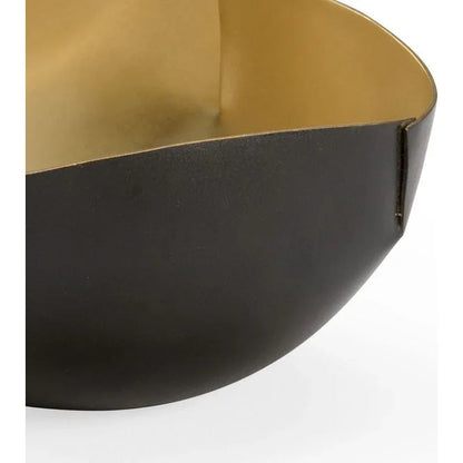 Square Double Edge Design Metal Bowl - LOOMLAN - Chelsea House - Boxes & Bowls