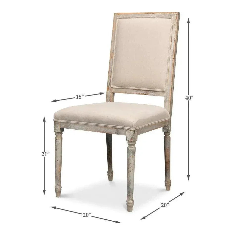 Square Fabric Dining Chair 2PC - LOOMLAN - Sarreid - Dining Chairs