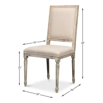 Square Fabric Dining Chair 2PC - LOOMLAN - Sarreid - Dining Chairs