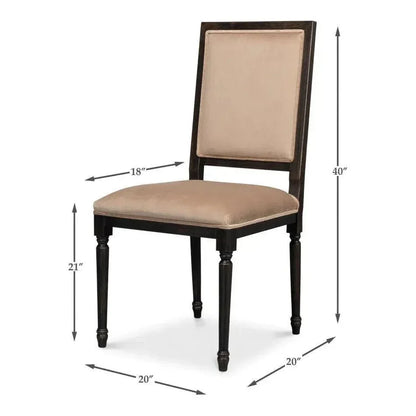 Square Fabric Dining Chair 2PC - LOOMLAN - Sarreid - Dining Chairs