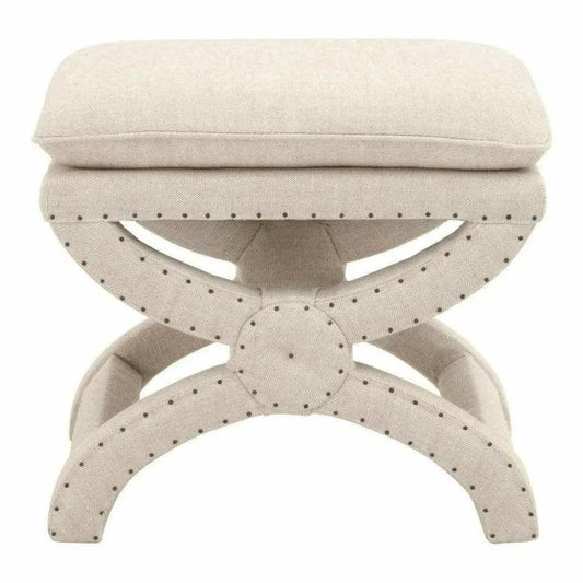 Square Gaston Ottoman Bisque French Linen - LOOMLAN - Essentials For Living - Poufs and Stools