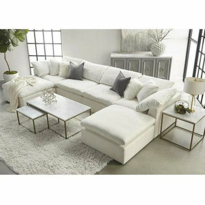 Square Sky Modular Ottoman LiveSmart White-Modular Components-Essentials For Living-LOOMLAN