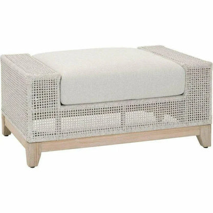 Square Tropez Outdoor Ottoman Taupe Rope-Outdoor Modulars-Essentials For Living-LOOMLAN