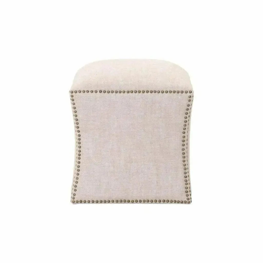 Square York Ottoman Bisque French Linen - LOOMLAN - Essentials For Living - Ottomans