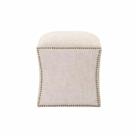 Square York Ottoman Bisque French Linen - LOOMLAN - Essentials For Living - Ottomans