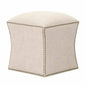 Square York Ottoman Bisque French Linen - LOOMLAN - Essentials For Living - Ottomans