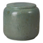 Squat 18 in. Round Ceramic Outdoor Garden Stool-Garden Stools-Emissary-Teal-LOOMLAN