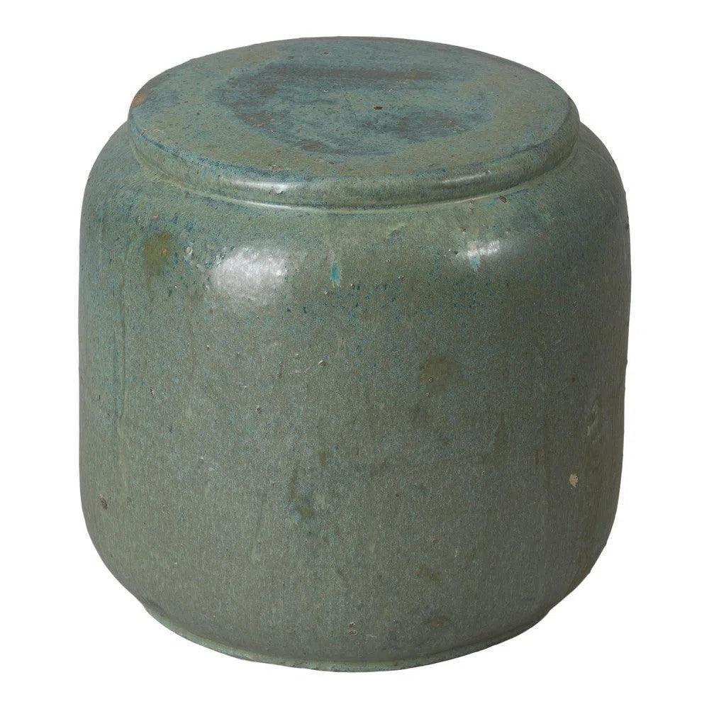 Squat 18 in. Round Ceramic Outdoor Garden Stool-Garden Stools-Emissary-LOOMLAN