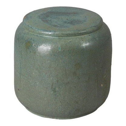 Squat 18 in. Round Ceramic Outdoor Garden Stool-Garden Stools-Emissary-LOOMLAN