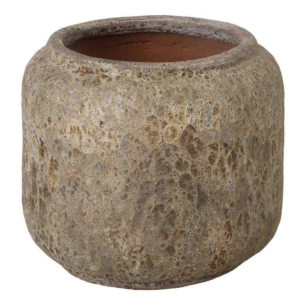 Squat Round Outdoor Ceramic Planter