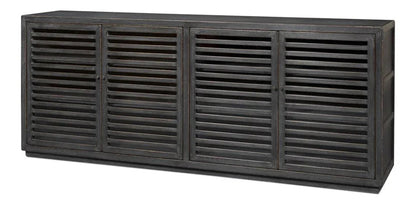 St Lucia Matte Black Wood Sideboard - LOOMLAN - Sarreid - Sideboards