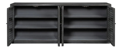 St Lucia Matte Black Wood Sideboard - LOOMLAN - Sarreid - Sideboards