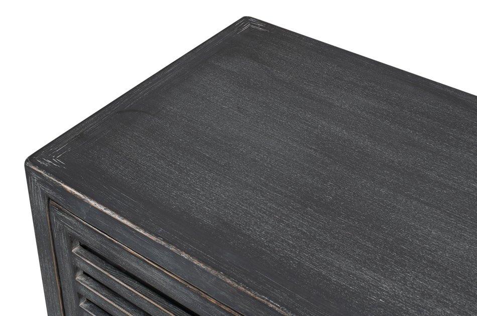 St Lucia Matte Black Wood Sideboard - LOOMLAN - Sarreid - Sideboards